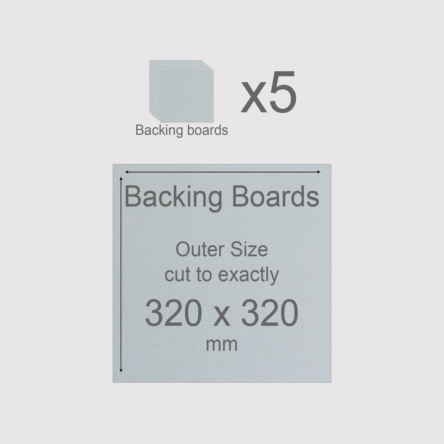 320 x 320 mm, Mountboard Backs for Picture Mounts