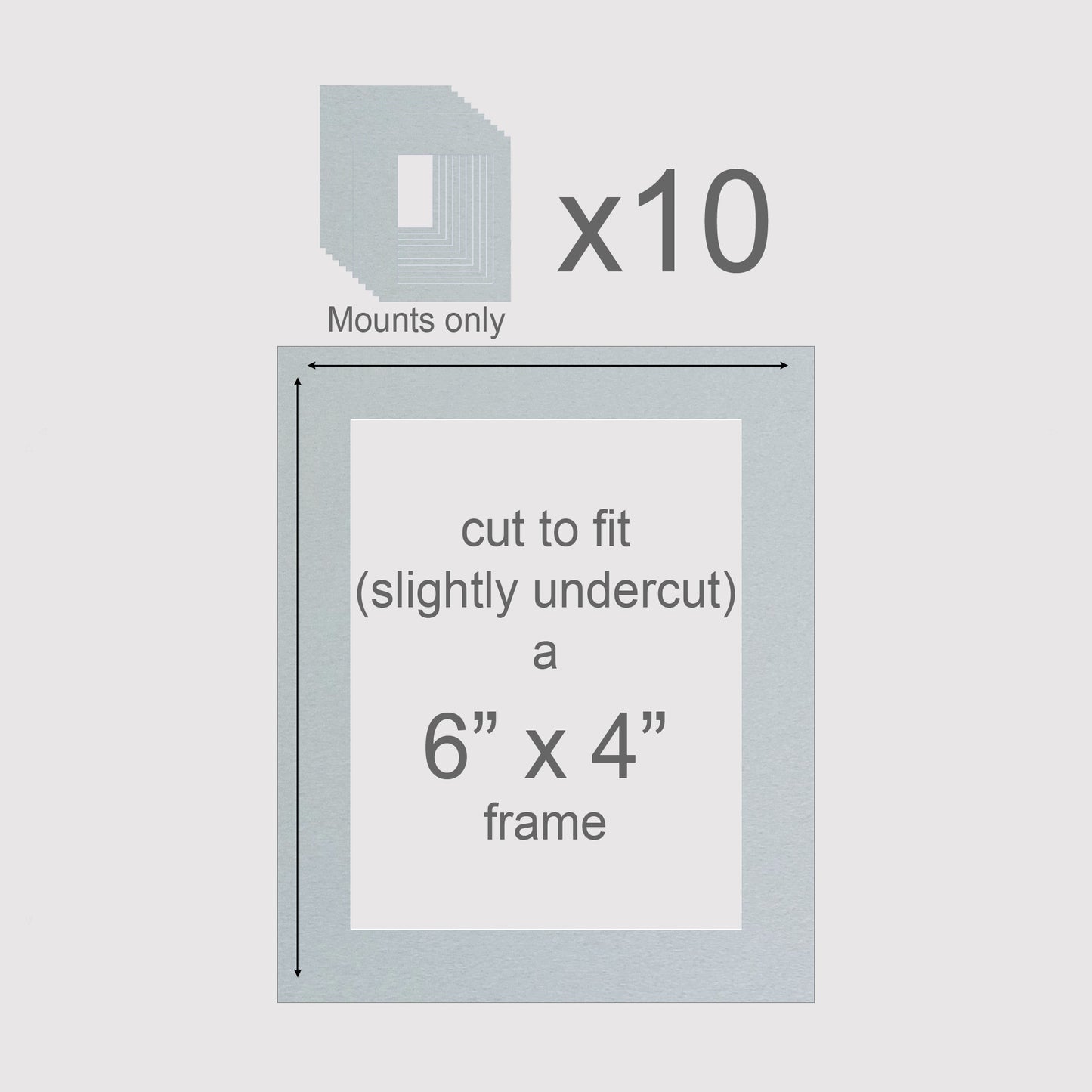 6 X 4 inch, Mounts only, Pack of 10