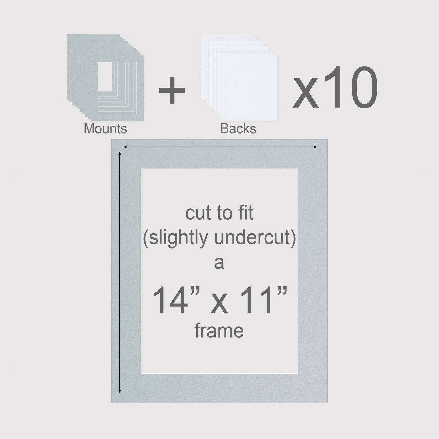 14 X 11 inch, Mounts & Backs, Pack of 10