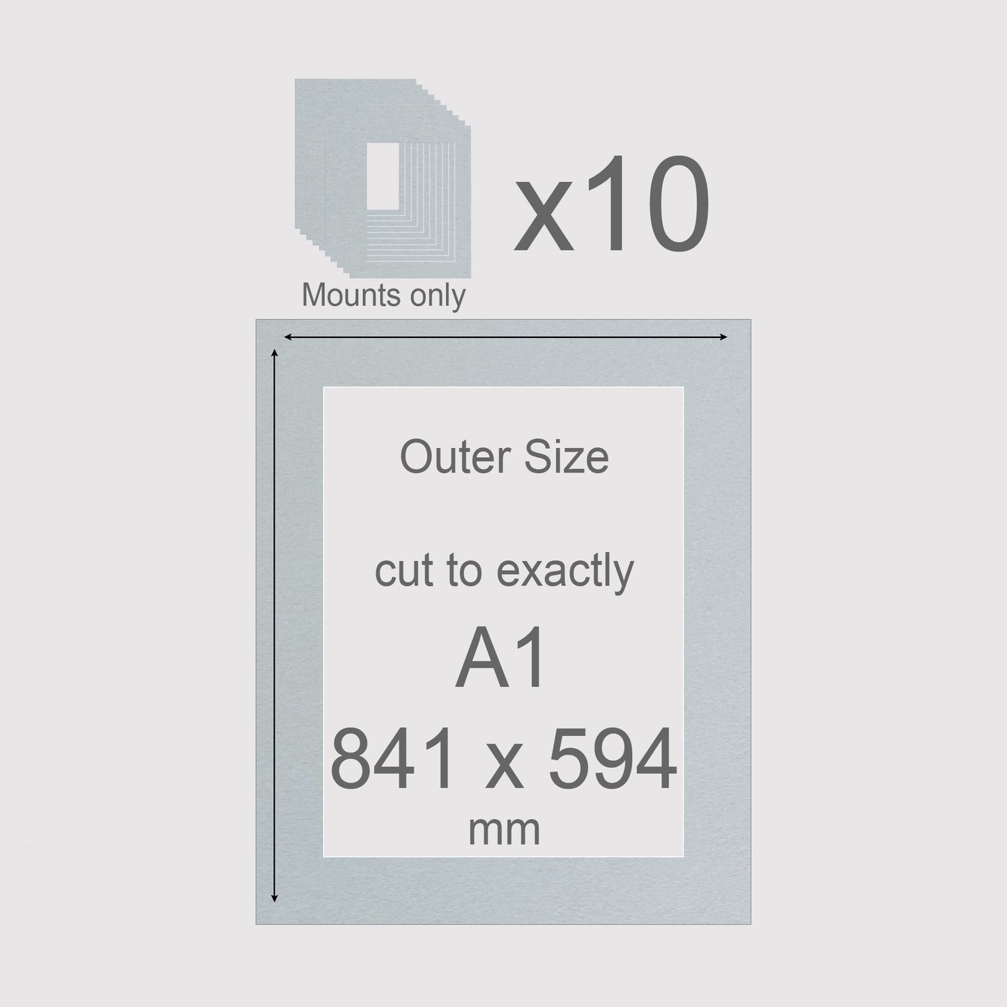A1, 841 x 594 mm, Mounts only, Pack of 10
