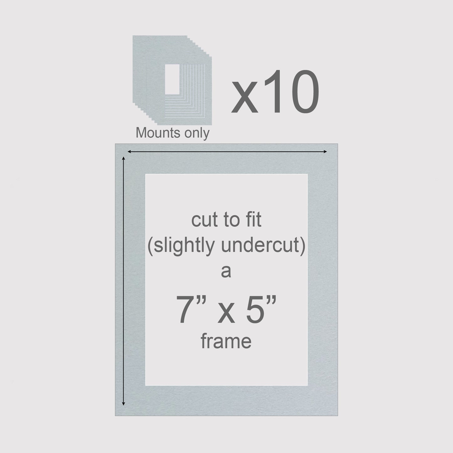 7 X 5 inch, Mounts only, Pack of 10