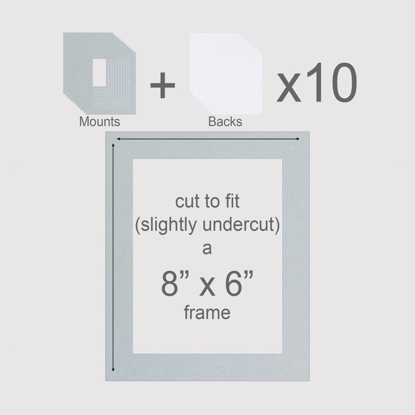 8 X 6 inch, Mounts & Backs, Pack of 10