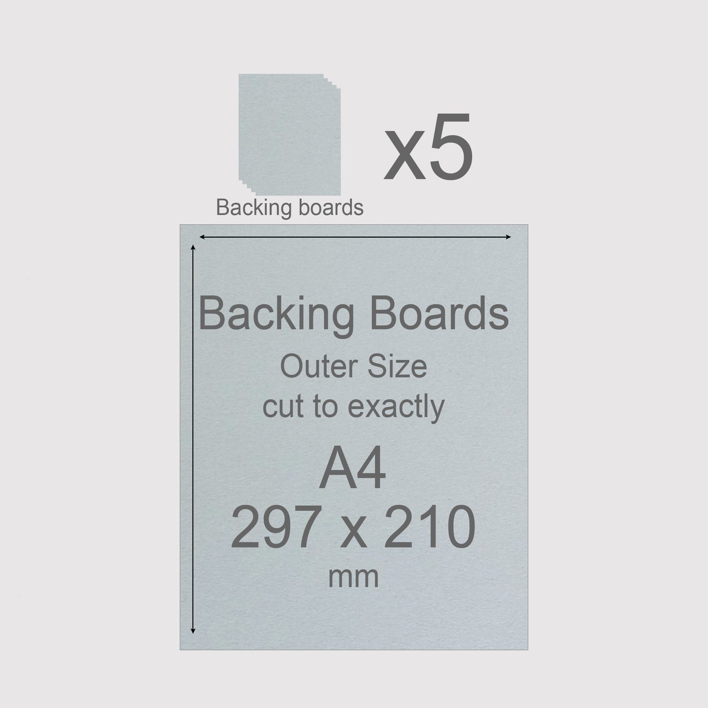 A4, 297 x 210 mm, Mountboard Backs for Picture Mounts