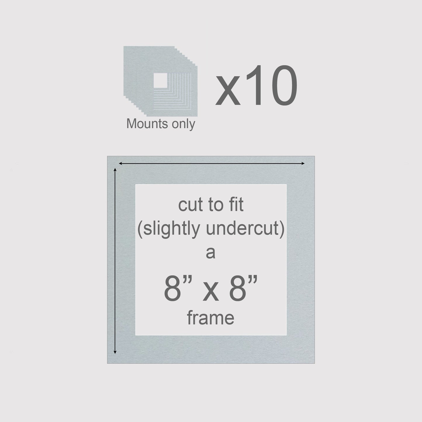 8 X 8 inch, Mounts only, Pack of 10