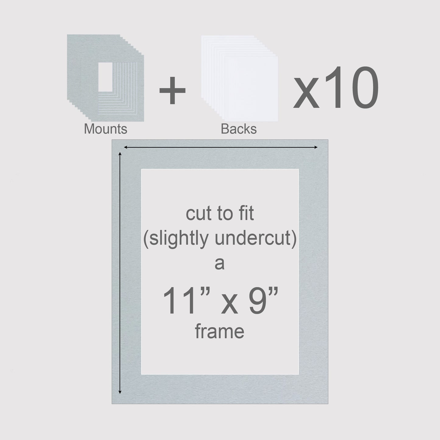 11 X 9 inch, Mounts & Backs, Pack of 10