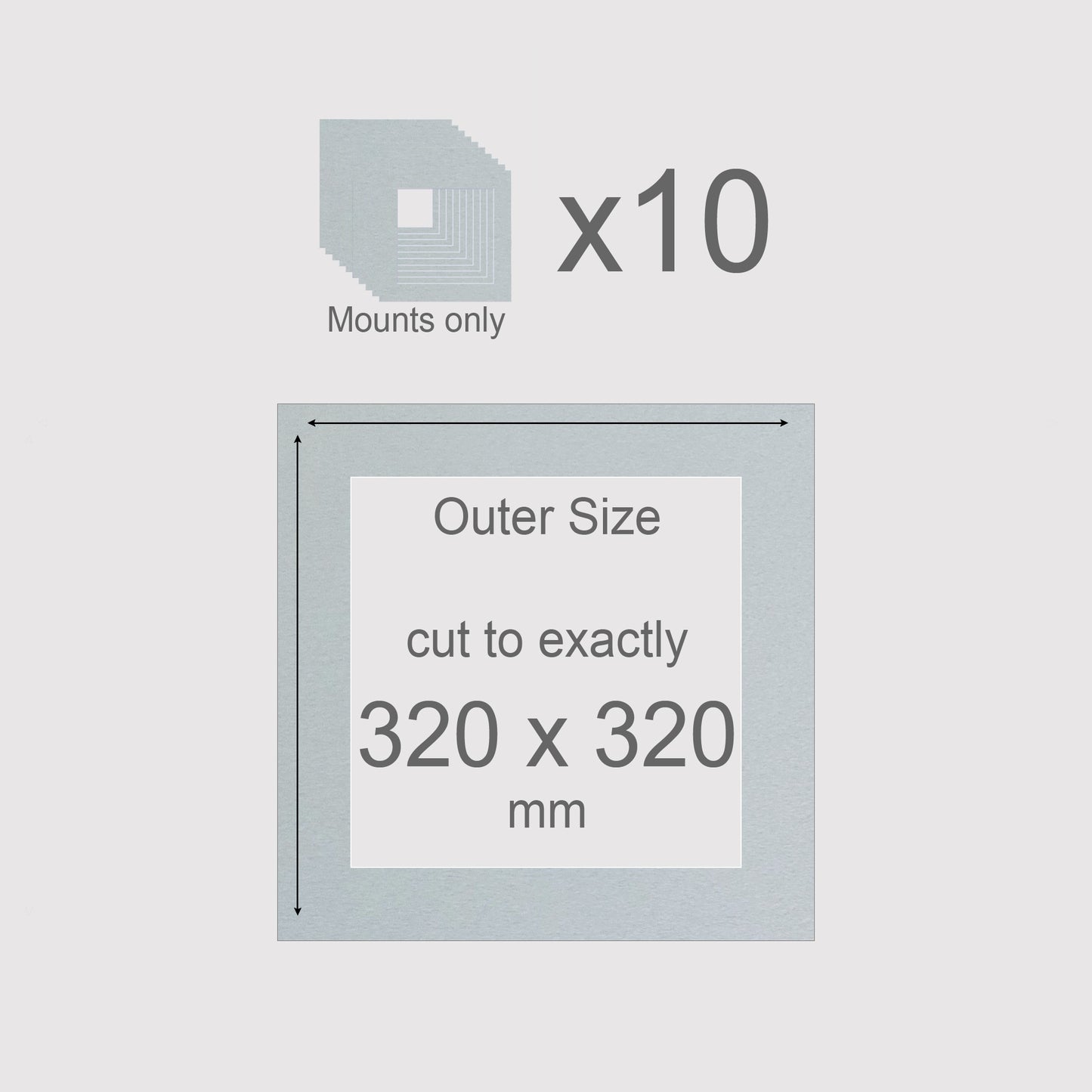 320 x 320 mm, Mounts only, Pack of 10