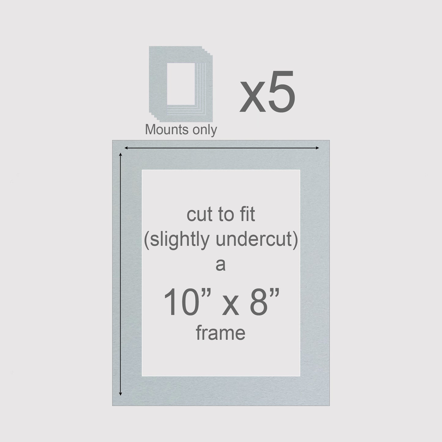 10 X 8 inch, Mounts only, Pack of 5