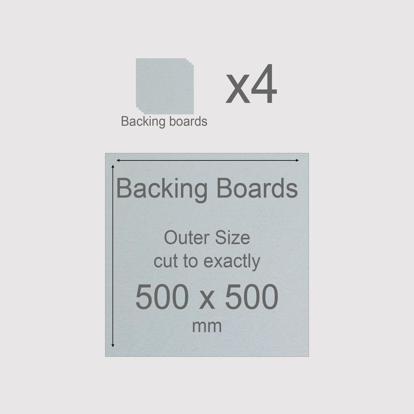 500 x 500 mm, Mountboard Backs for Picture Mounts