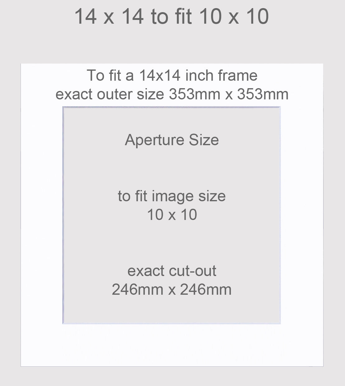 14x14 inch picture mount with aperture to fit a 10x10 image