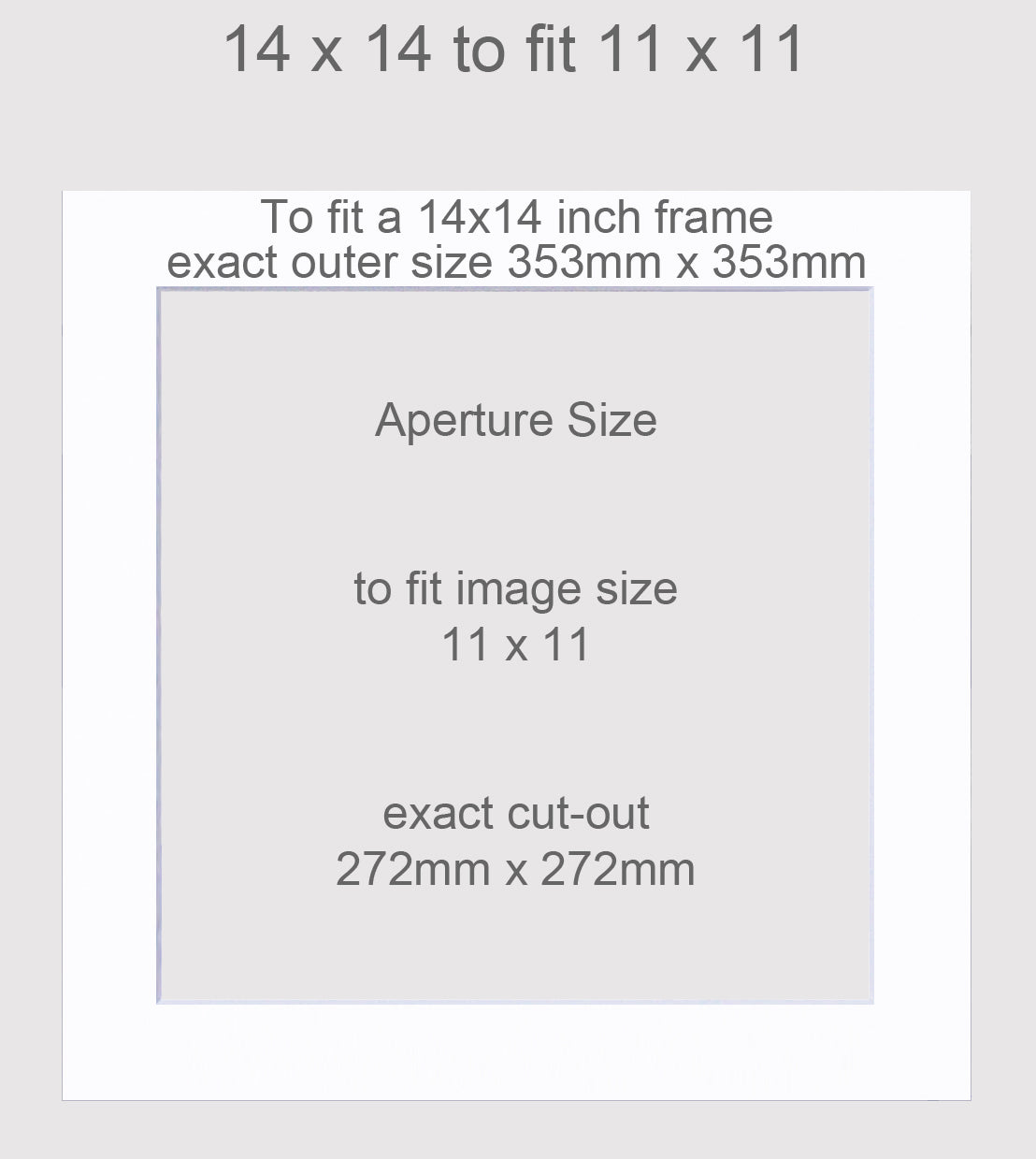 14x14 inch picture mount with aperture to fit a 11x11 image