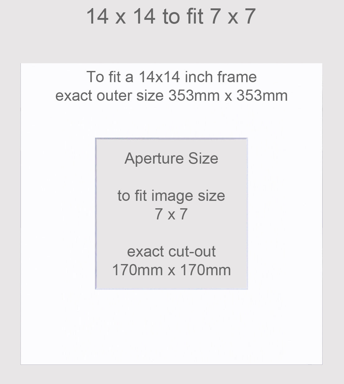 14x14 inch picture mount with aperture to fit a 7x7 image