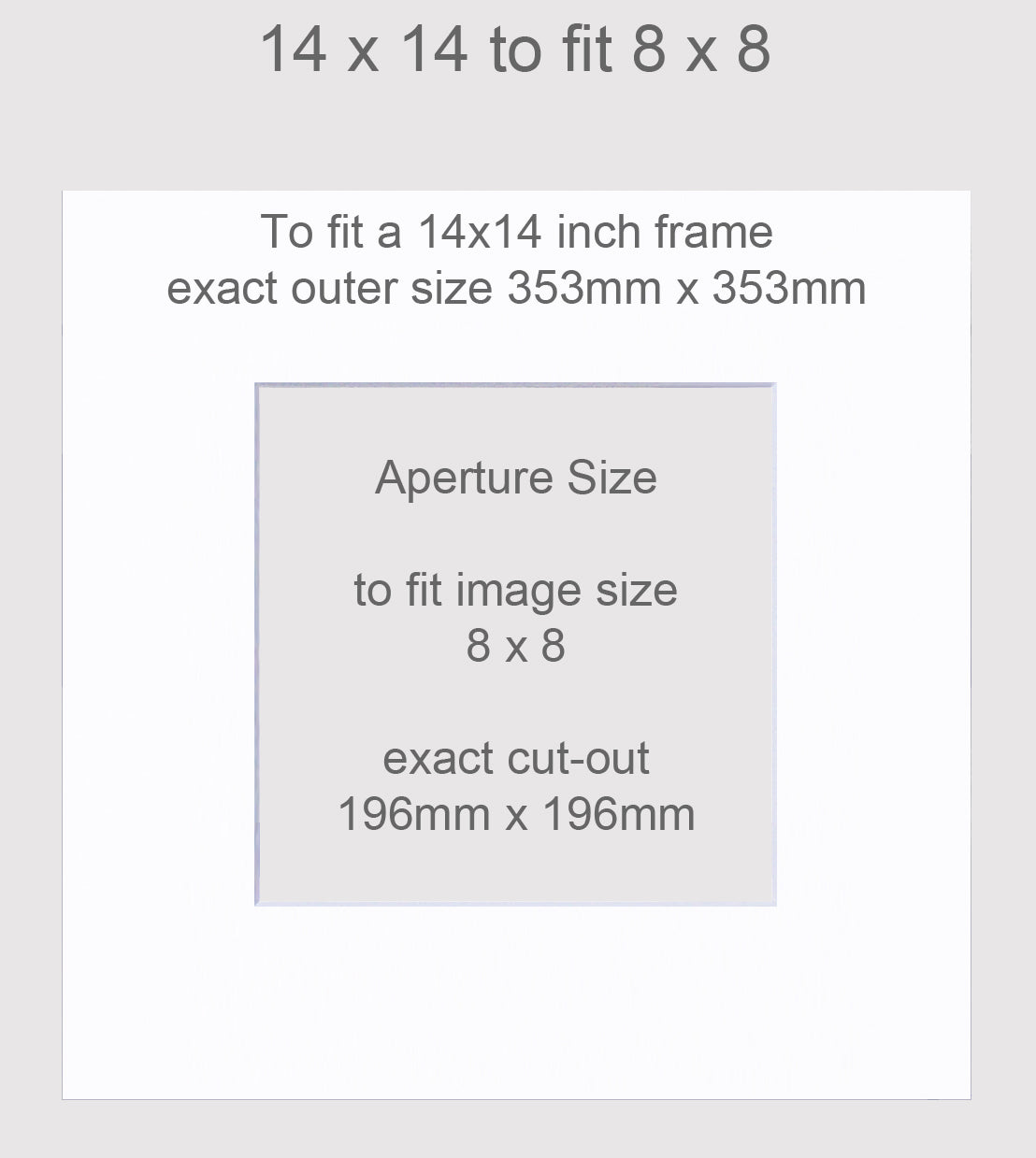 14x14 inch picture mount with aperture to fit a 8x8 image