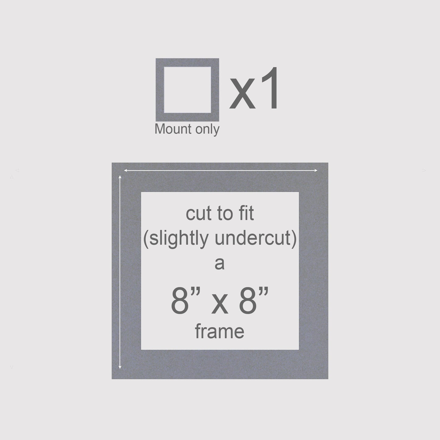 8 X 8 inch, Mount only, Pack of 1 (single)