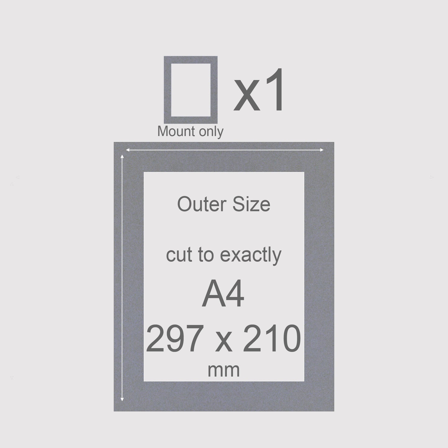 A4, 297 x 210 mm, Mount only, Pack of 1 (single)