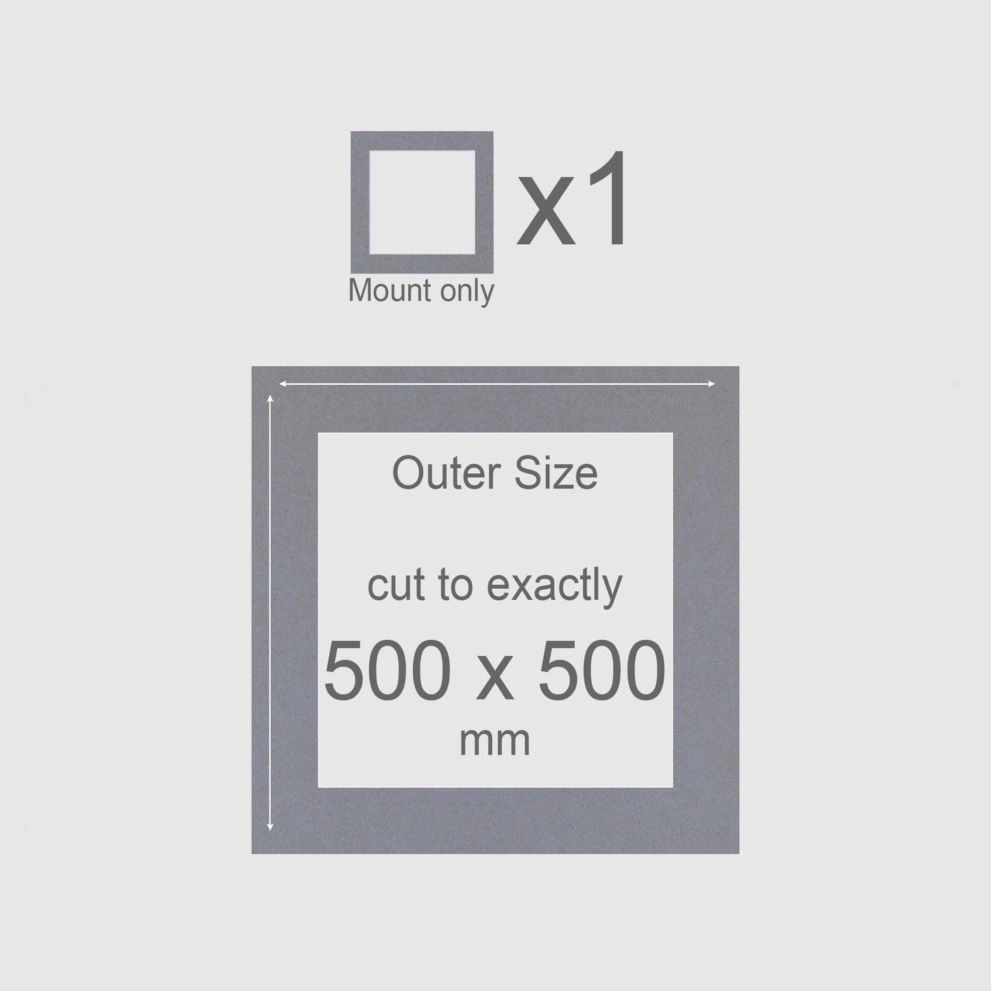 500 x 500 mm, Mount only, Pack of 1 (single)