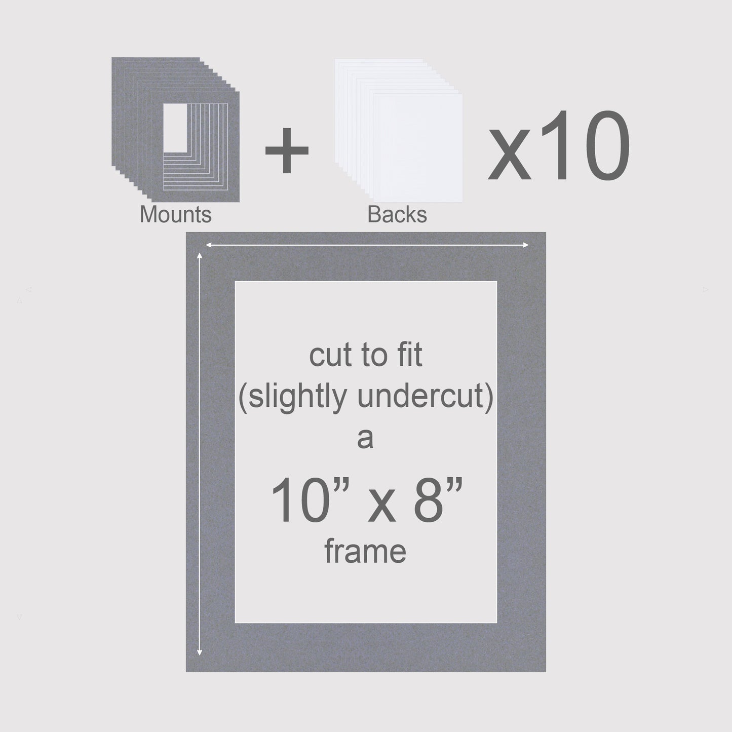 10 X 8 inch, Mounts & Backs, Pack of 10