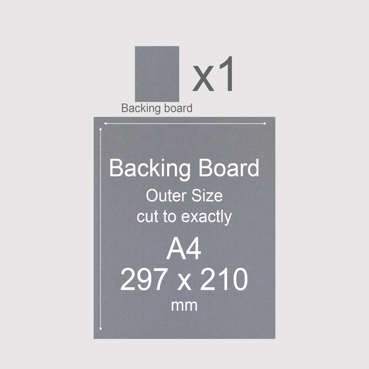 A4, 297 x 210 mm, Mountboard Backs for Picture Mounts