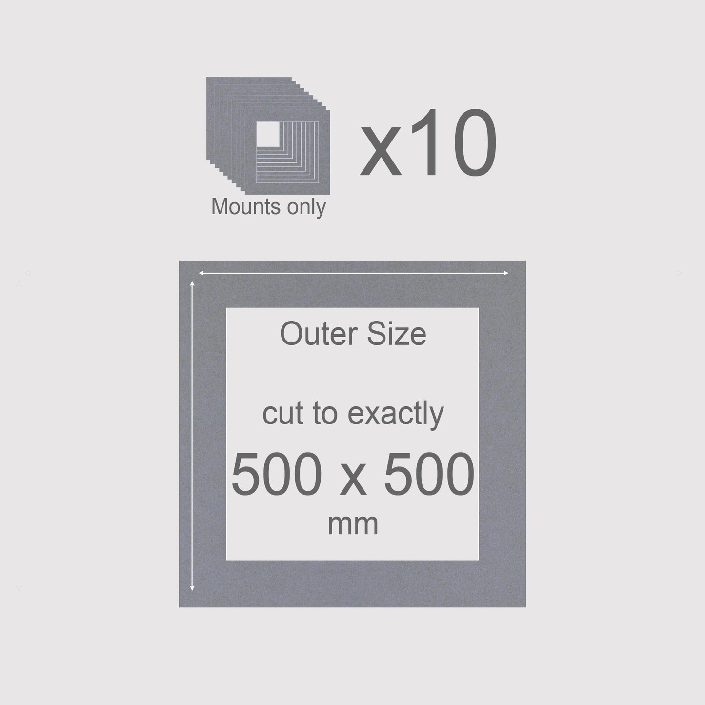 500 x 500 mm, Mounts only, Pack of 10