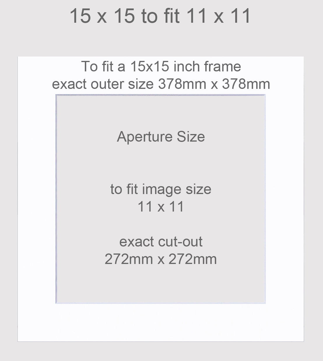 15x15 inch picture mount with aperture to fit a 11x11 image