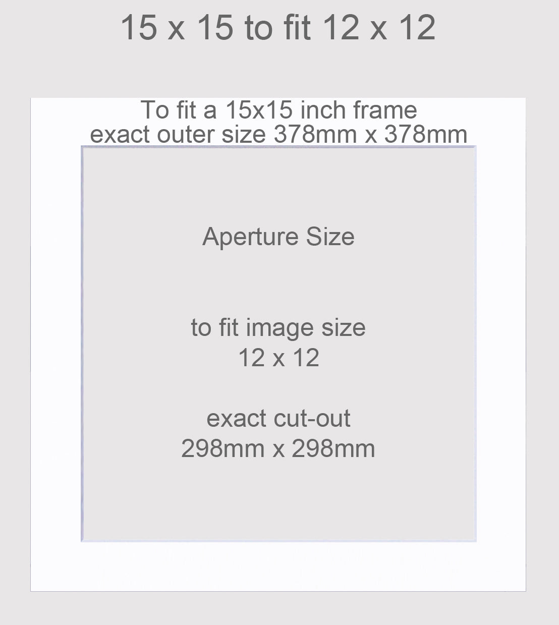 15x15 inch picture mount with aperture to fit a 12x12 image