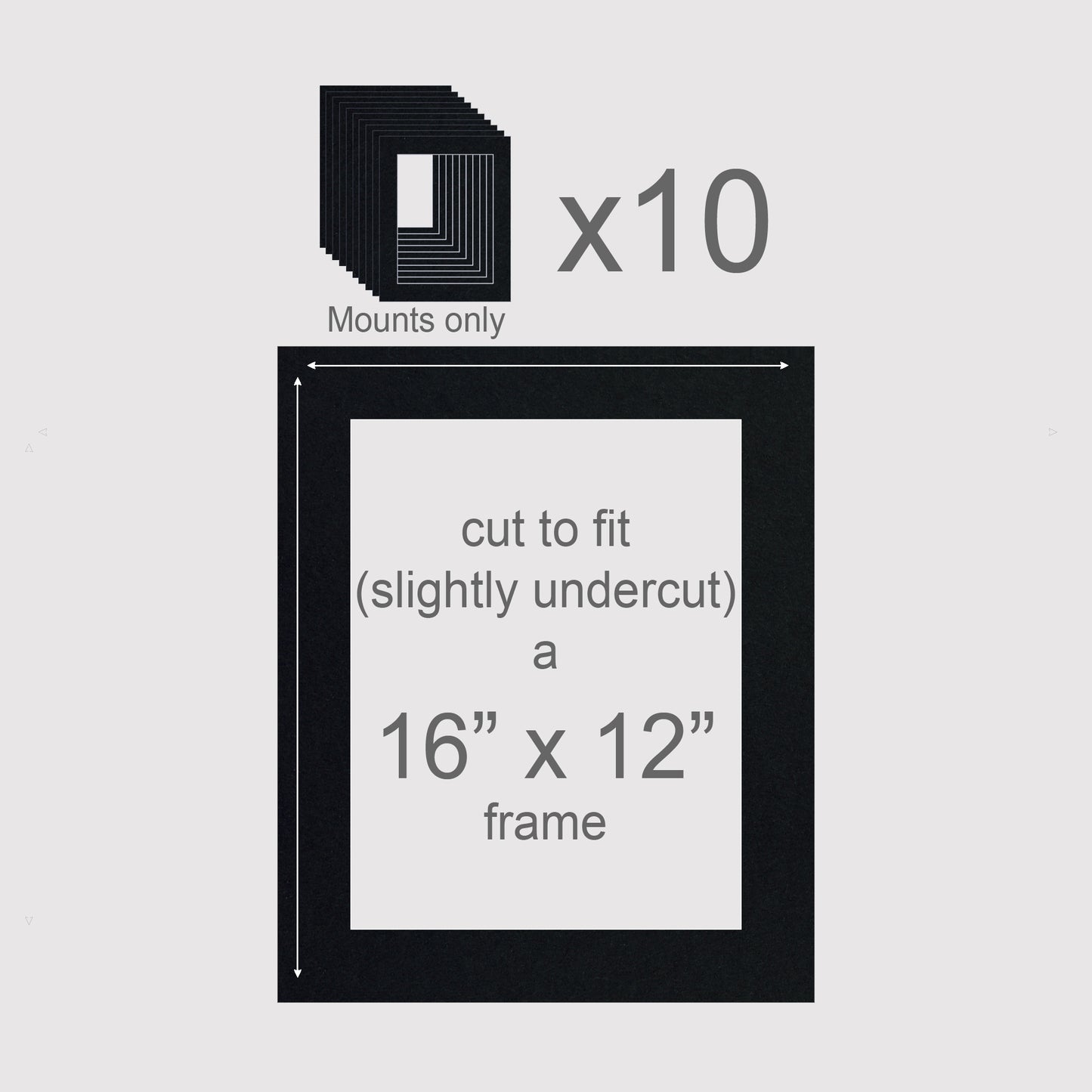 16 X 12 inch, Mounts only, Pack of 10