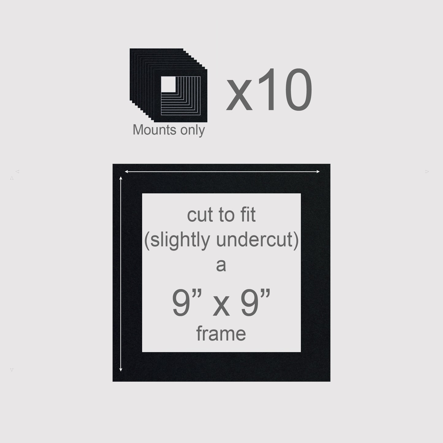 9 X 9 inch, Mounts only, Pack of 10