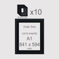 A1, 841 x 594 mm, Mounts only, Pack of 10