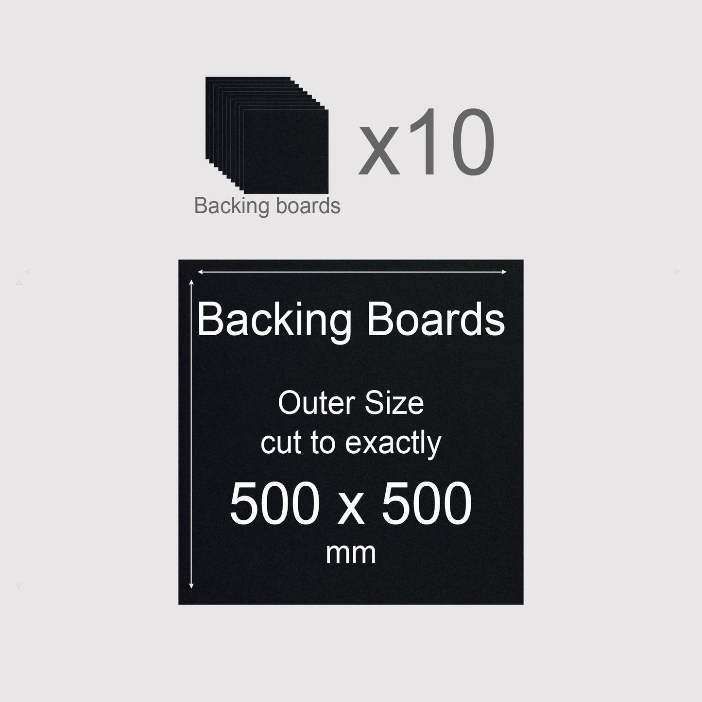 500 x 500 mm, Mountboard Backs for Picture Mounts