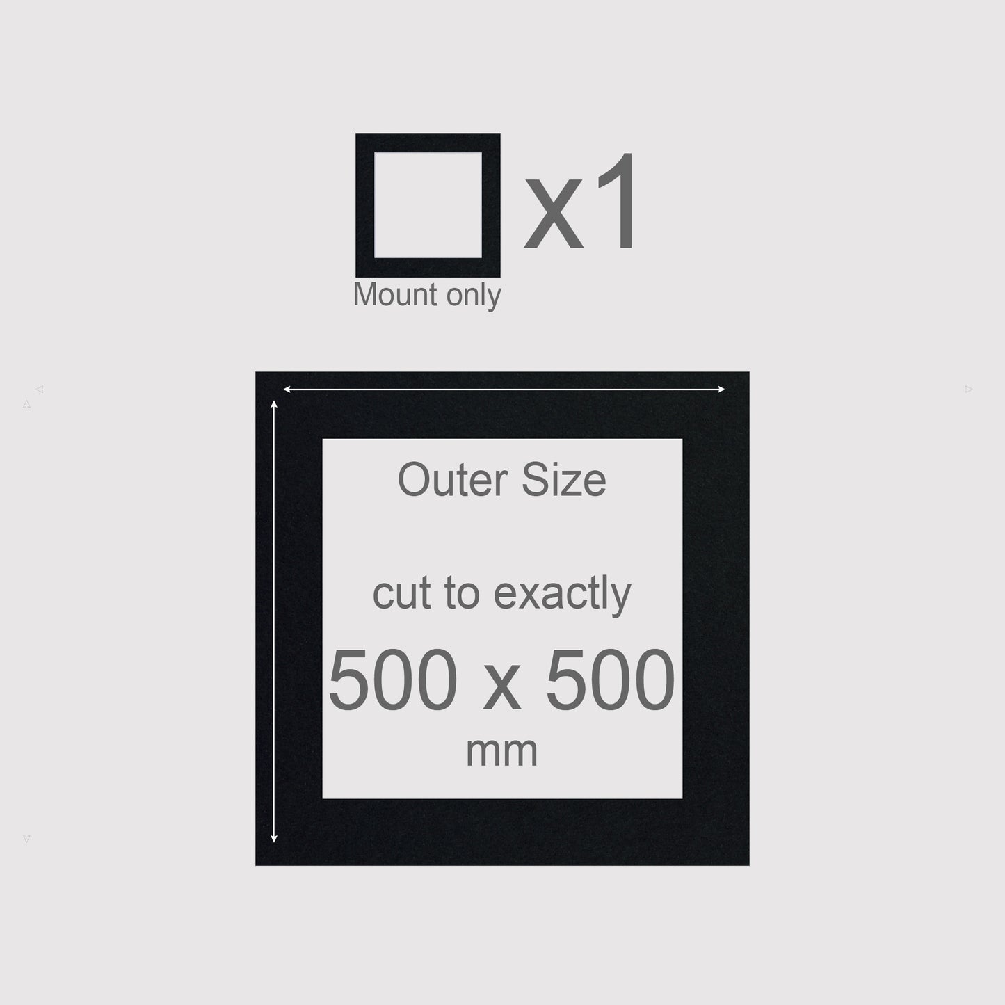 500 x 500 mm, Mount only, Pack of 1 (single)