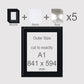 A1, 841 x 594 mm, Mounts, Backs, & Bags, Pack of 5