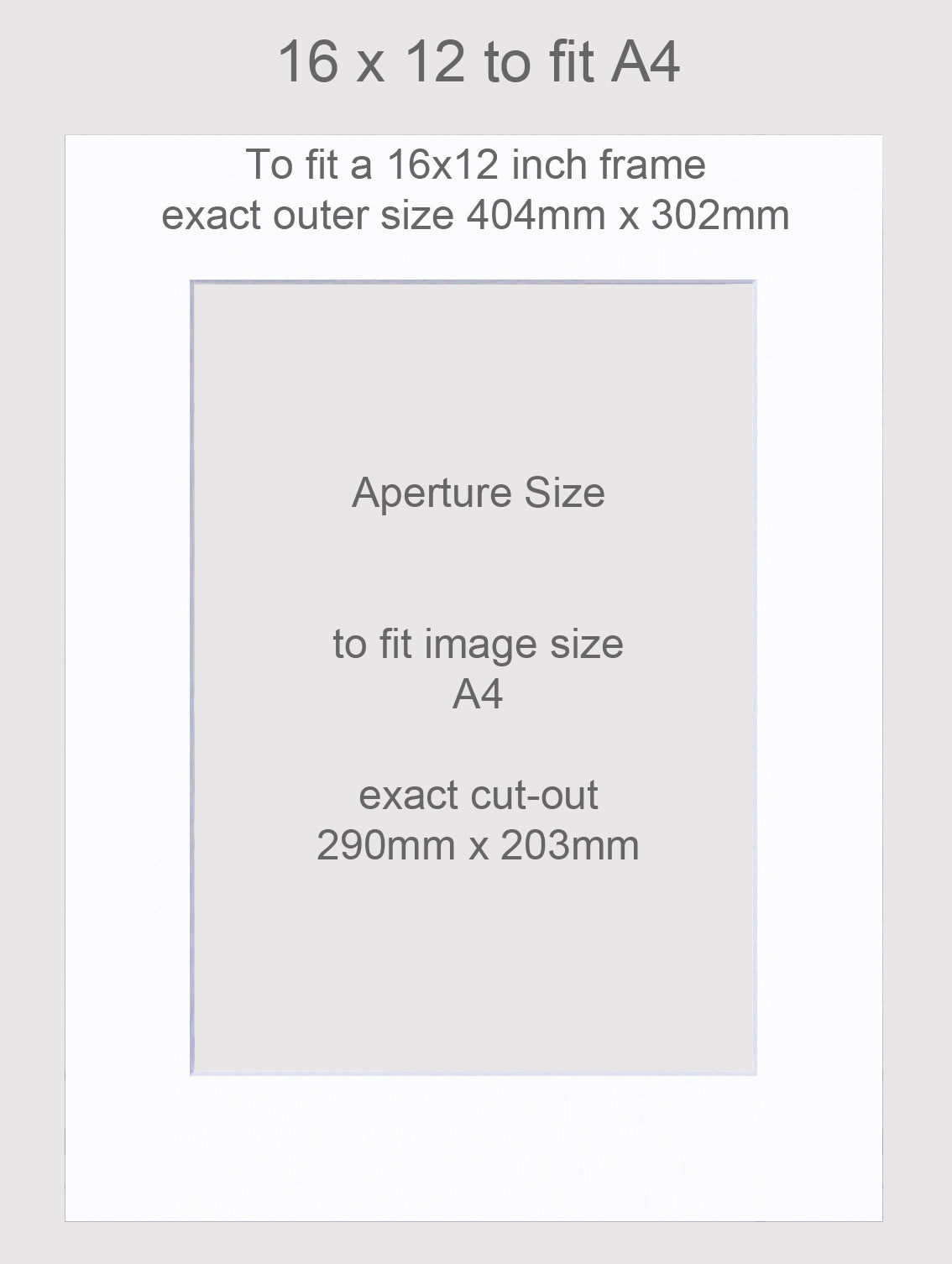 16x12 inch picture mounts to fit A4 size images.