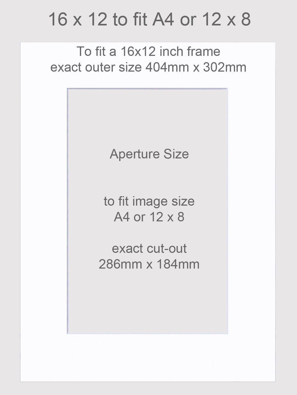 16x12 inch picture mounts to fit A4 or 12x8 inch images.