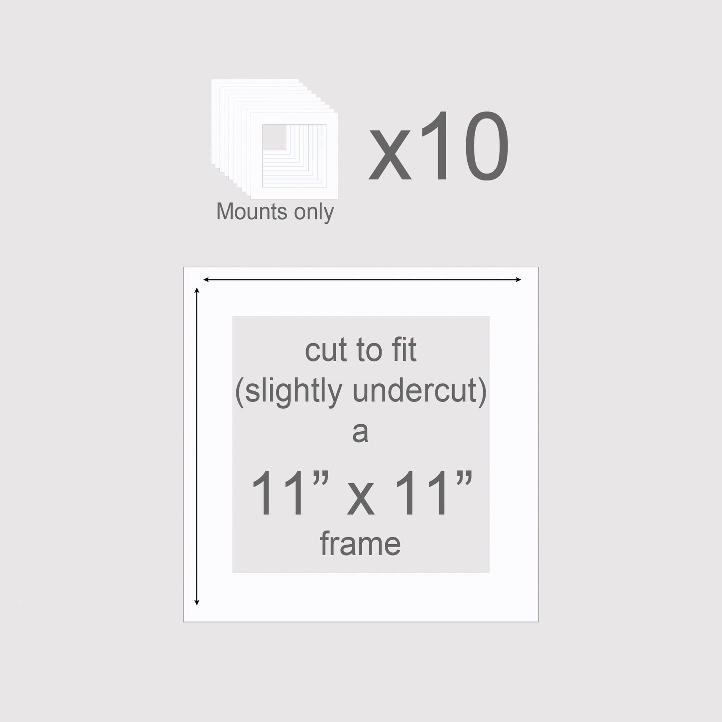 11 X 11 inch, Mounts only, Pack of 10