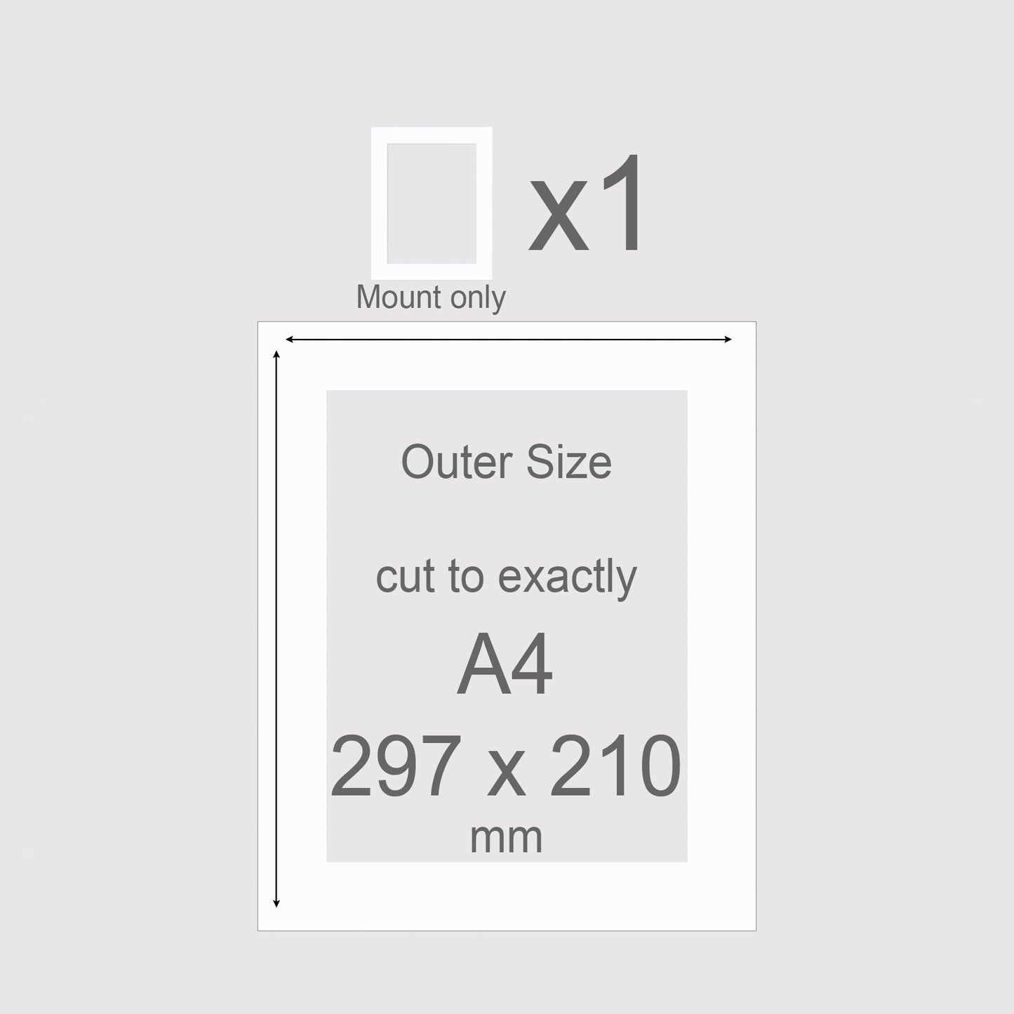 A4, 297 x 210 mm, Mount only, Pack of 1 (single)