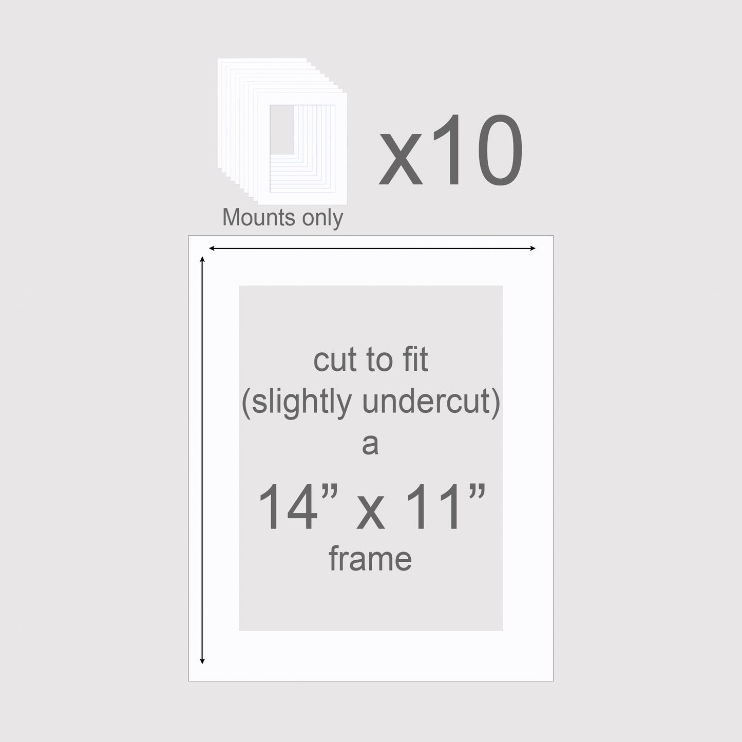 14 X 11 inch, Mounts only, Pack of 10