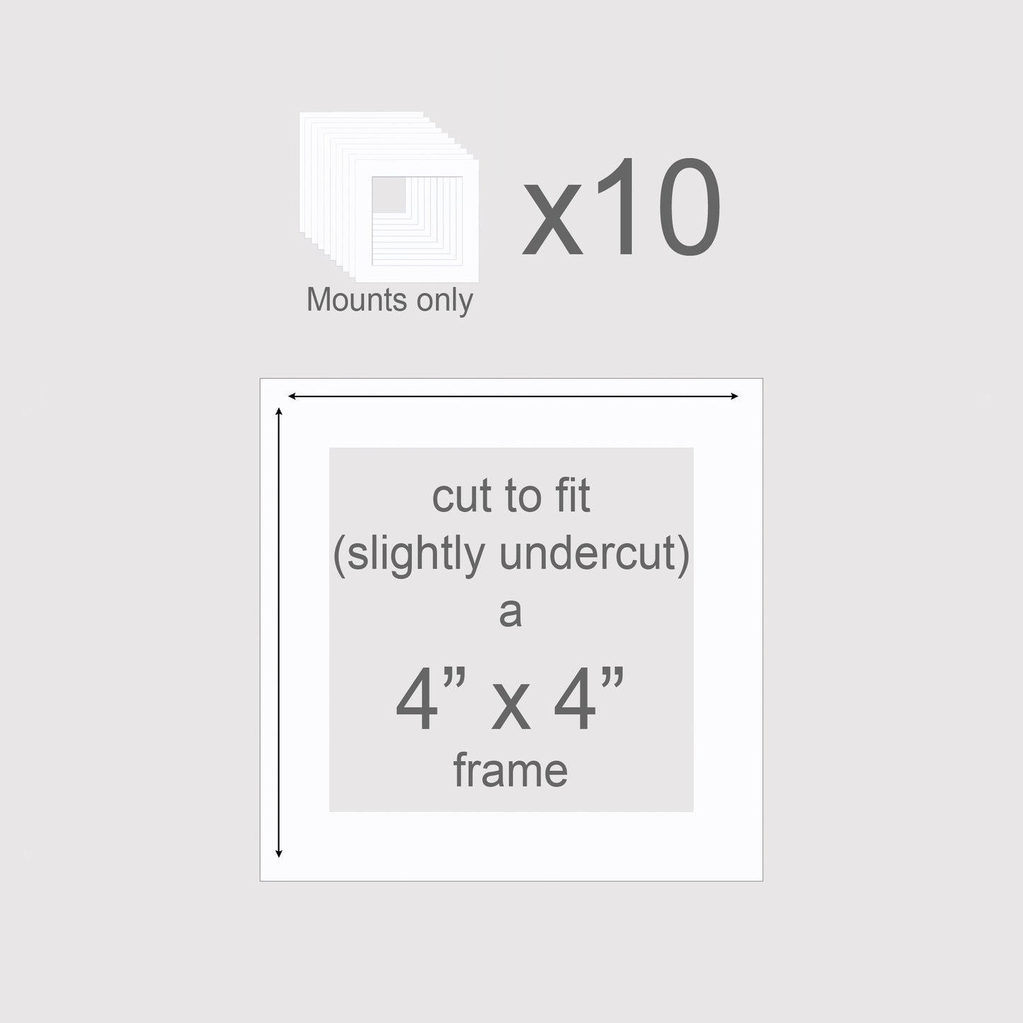 4 X 4 inch, Mounts only, Pack of 10