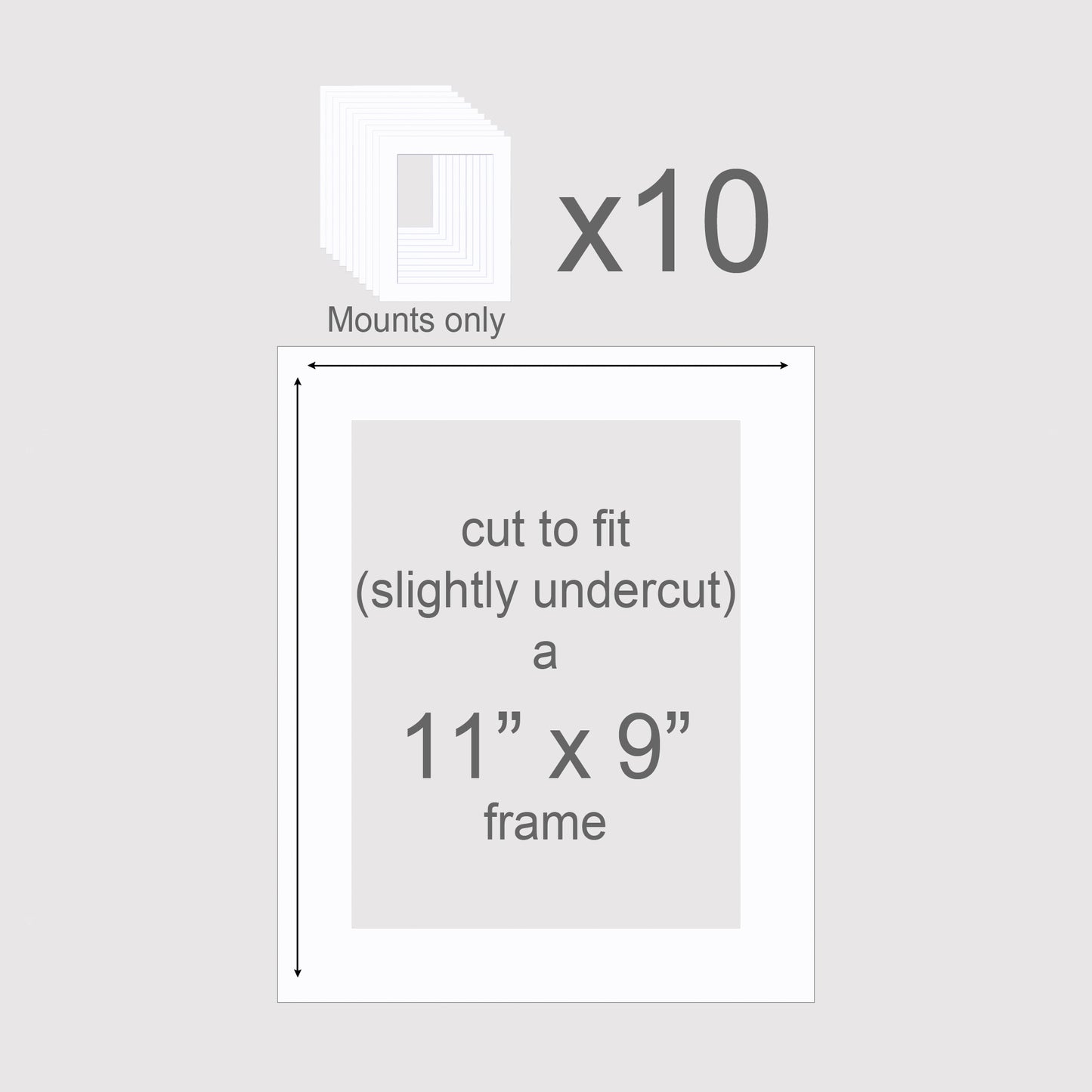 11 X 9 inch, Mounts only, Pack of 10