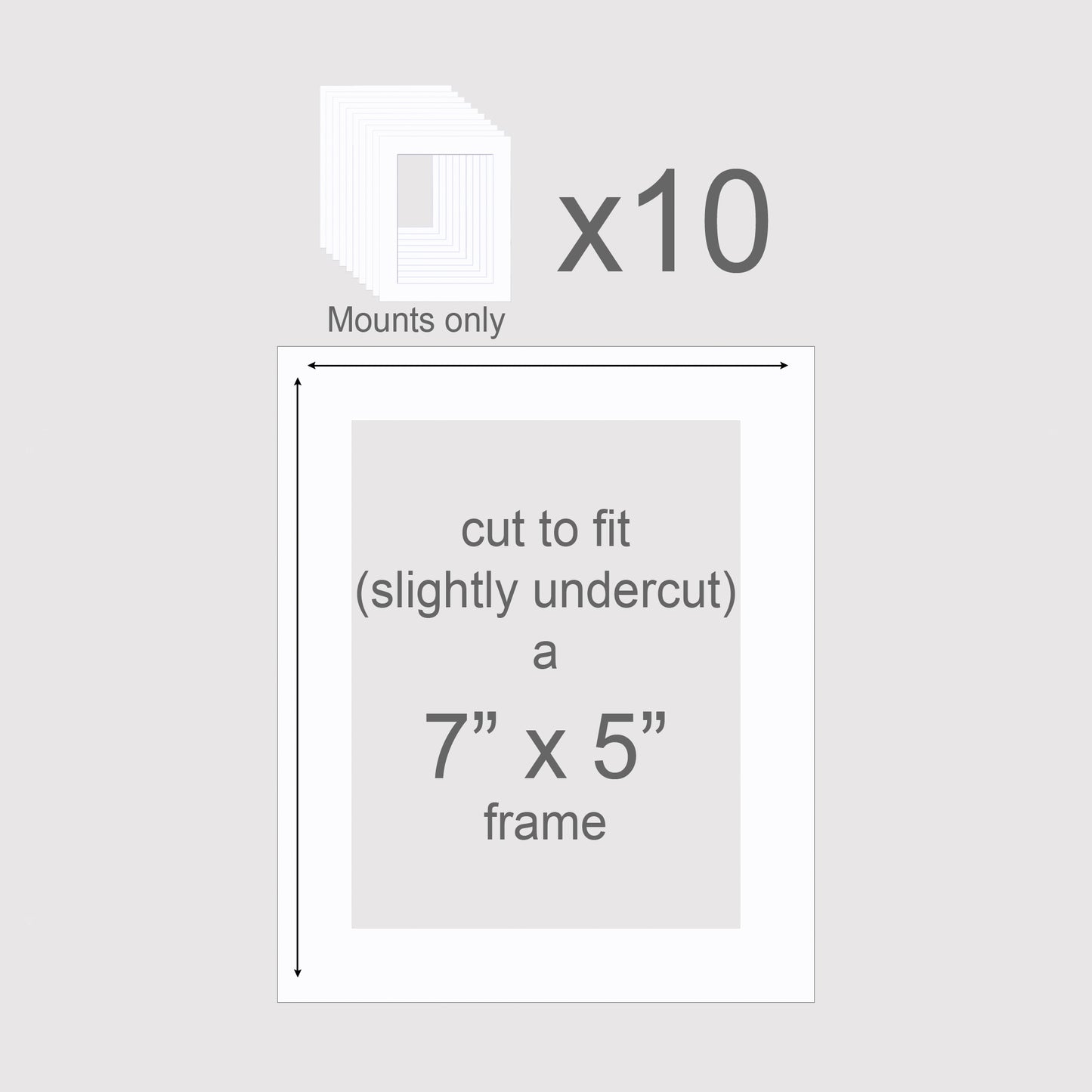 7 X 5 inch, Mounts only, Pack of 10