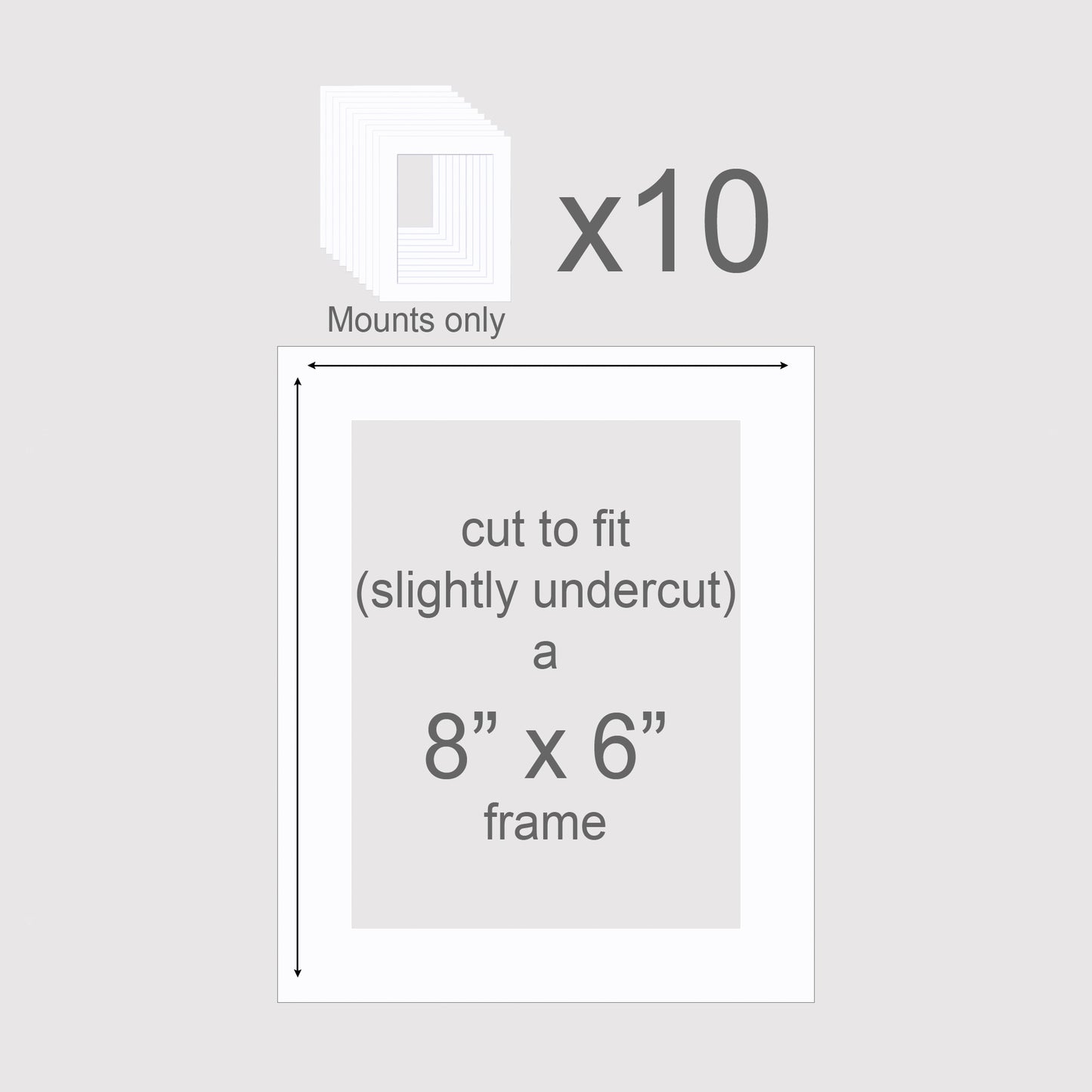 8 X 6 inch, Mounts only, Pack of 10