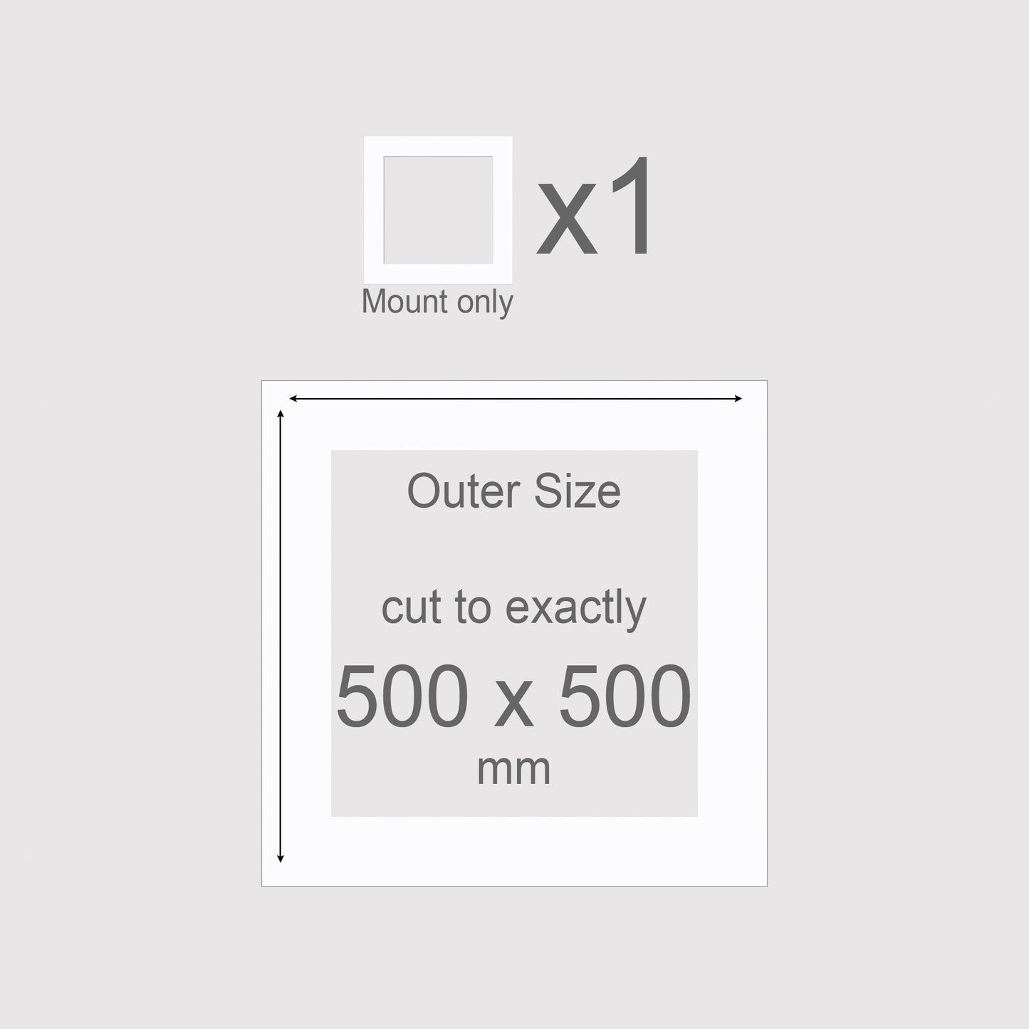 500 x 500 mm, Mount only, Pack of 1 (single)