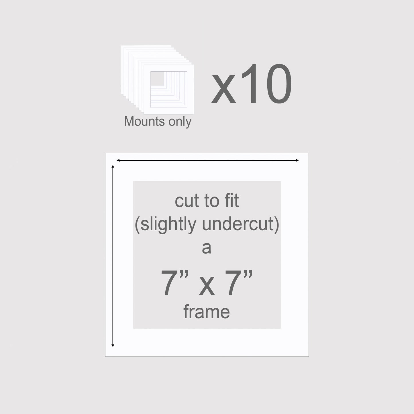 7 X 7 inch, Mounts only, Pack of 10