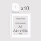 A1, 841 x 594 mm, Mounts only, Pack of 10
