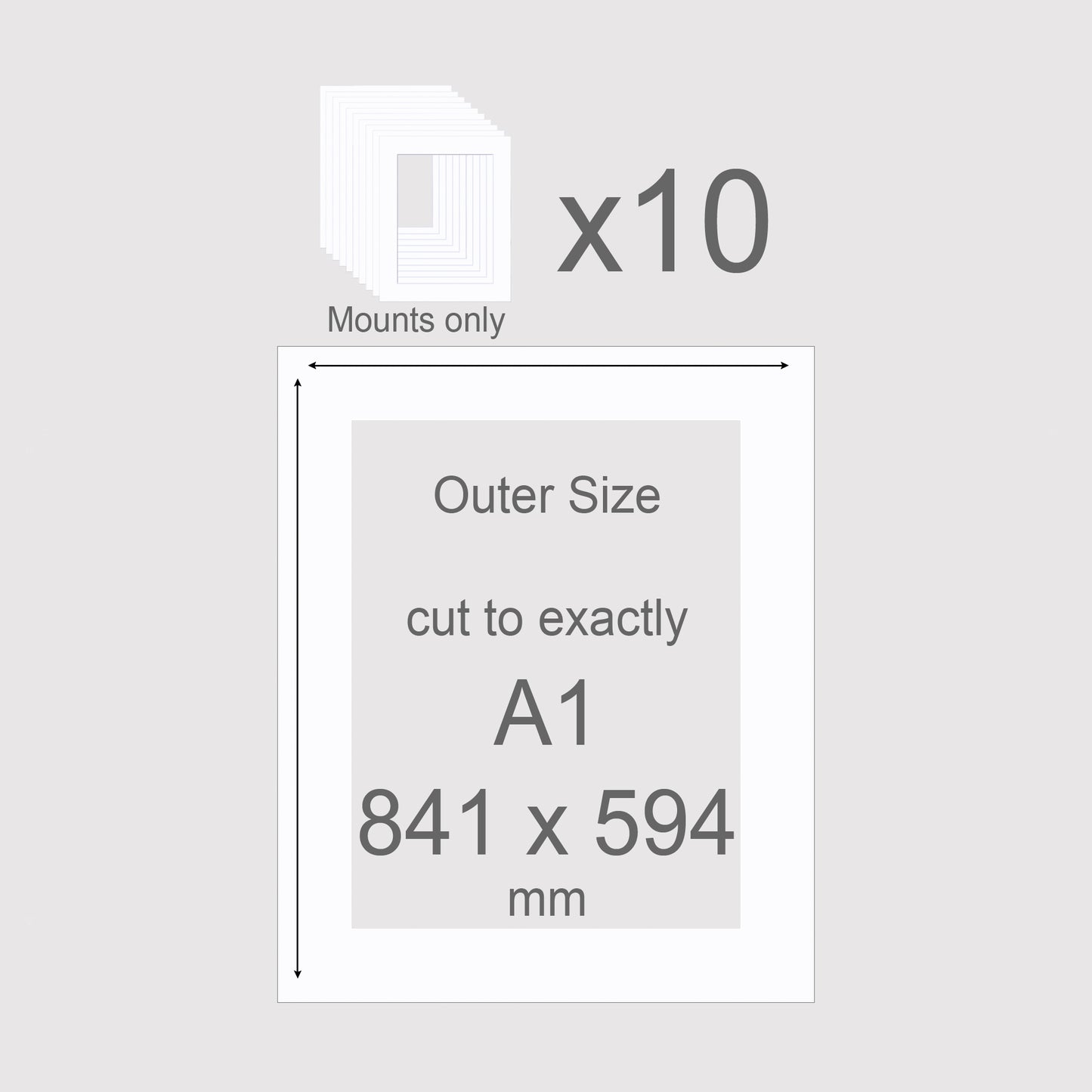 A1, 841 x 594 mm, Mounts only, Pack of 10