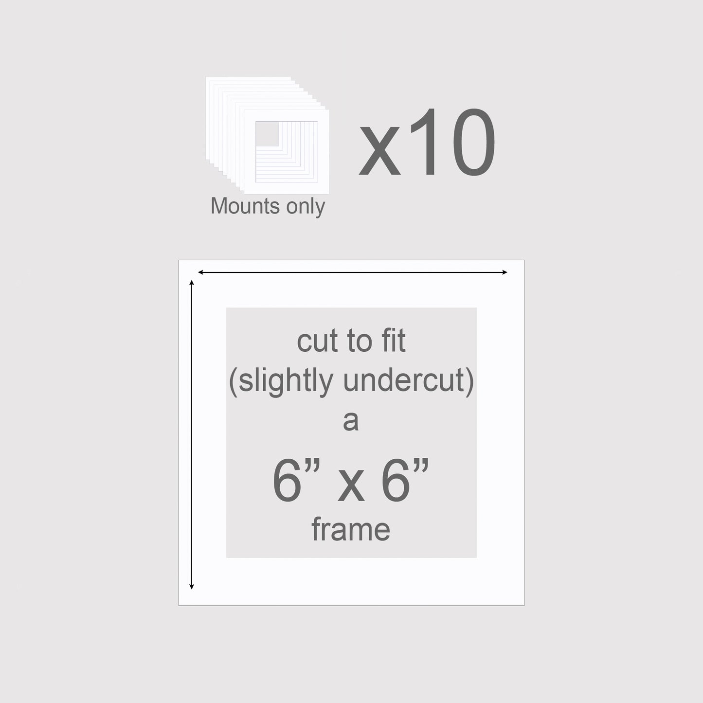 6 X 6 inch, Mounts only, Pack of 10