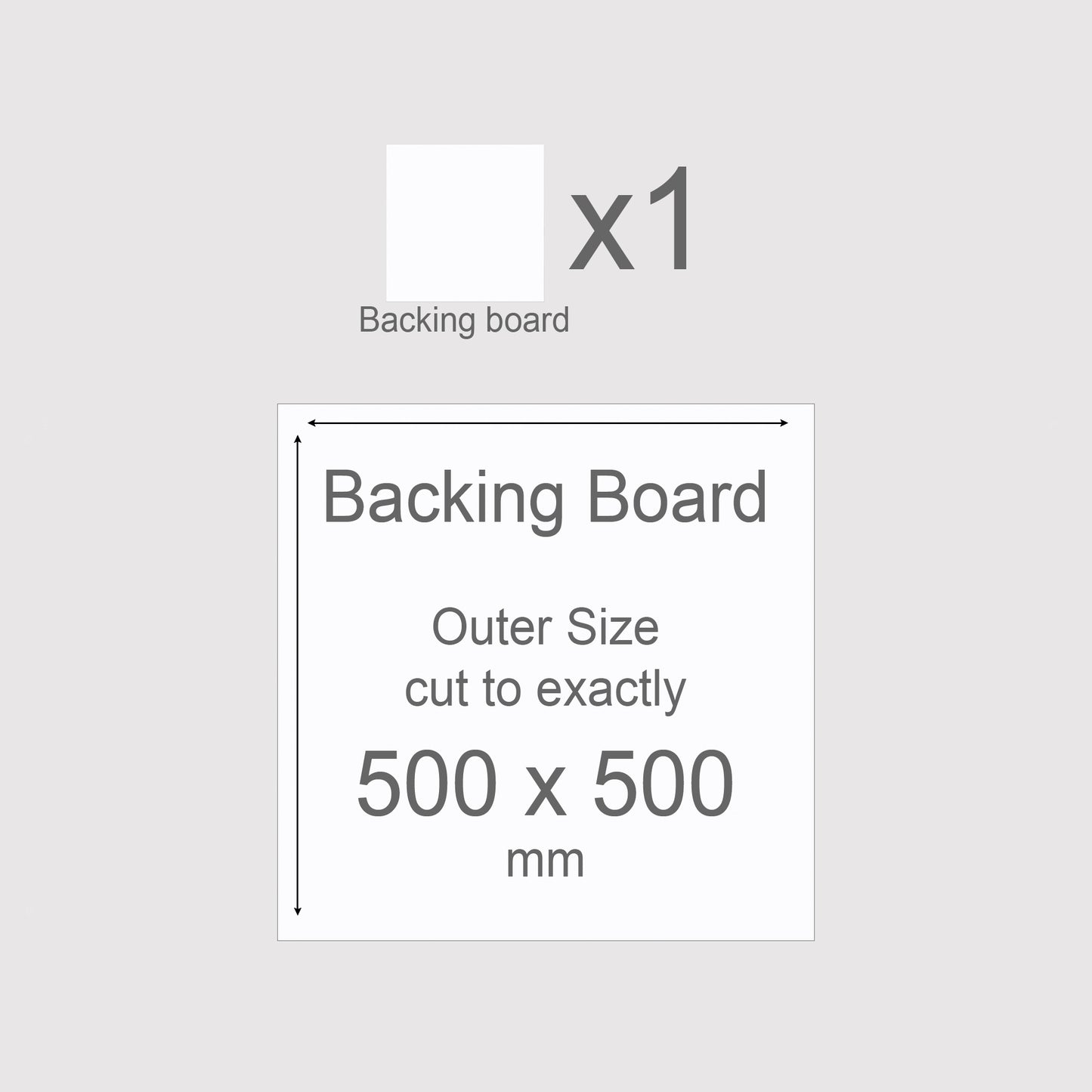 500 x 500 mm, Mountboard Backs for Picture Mounts