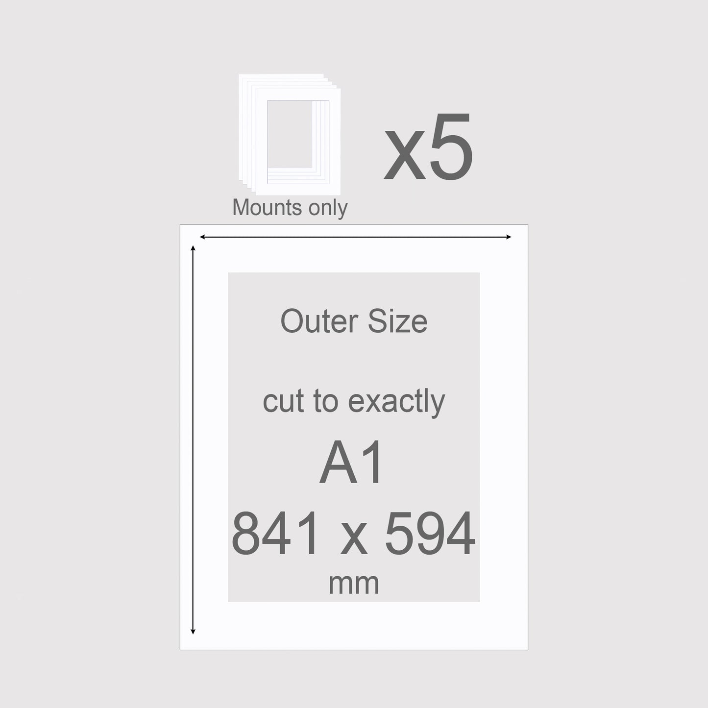 A1, 841 x 594 mm, Mounts only, Pack of 5