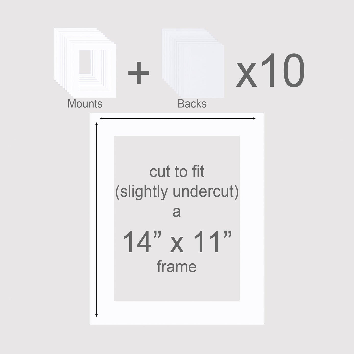 14 X 11 inch, Mounts & Backs, Pack of 10