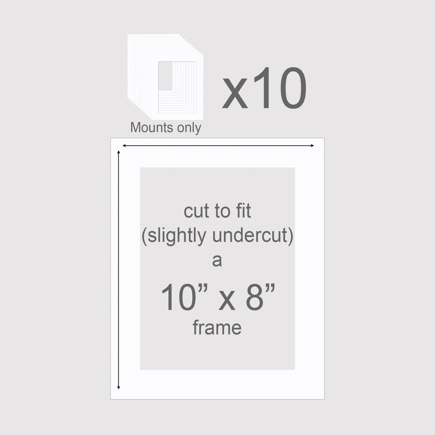 10 X 8 inch, Mounts only, Pack of 10