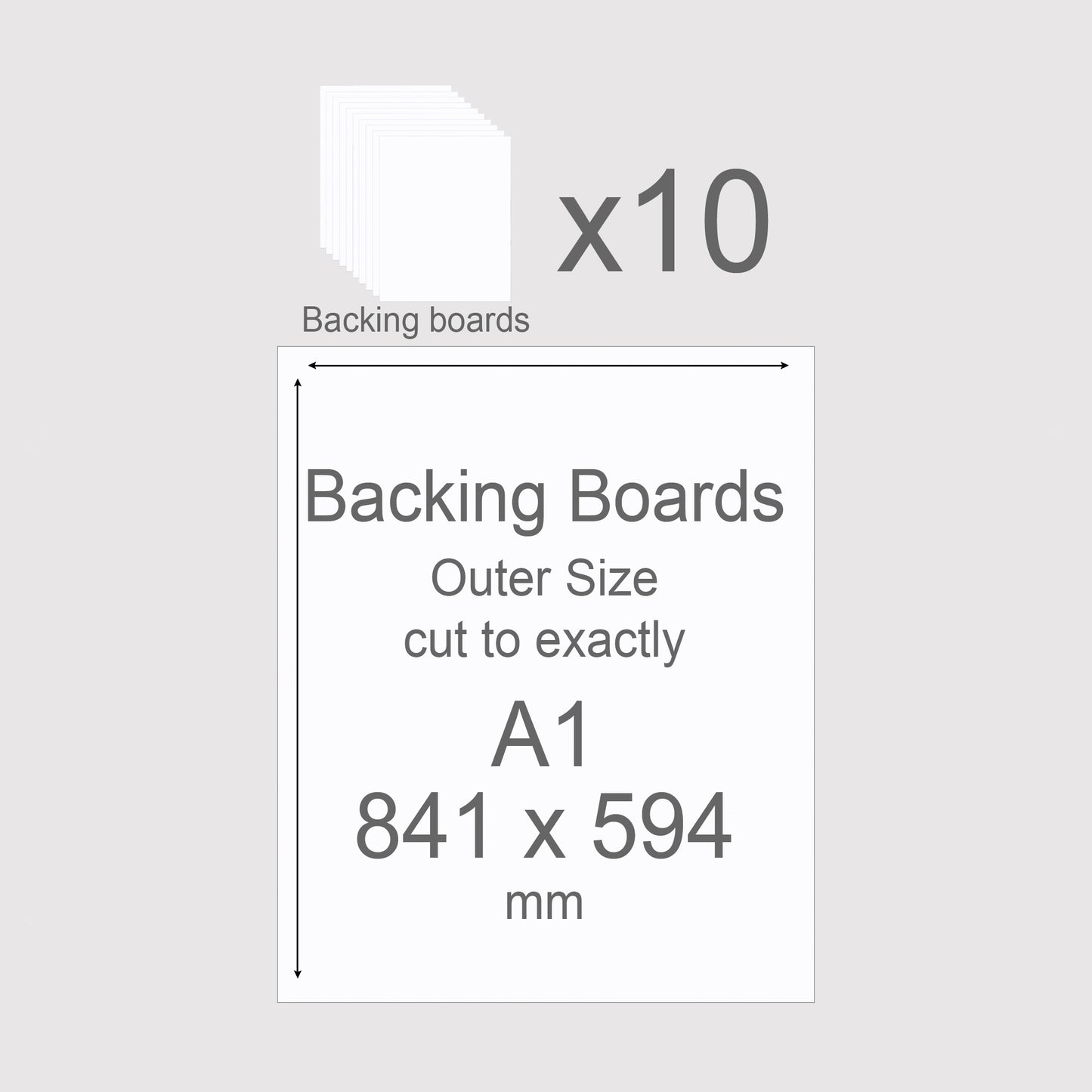 A1, 841 x 594 mm, Mountboard Backs for Picture Mounts