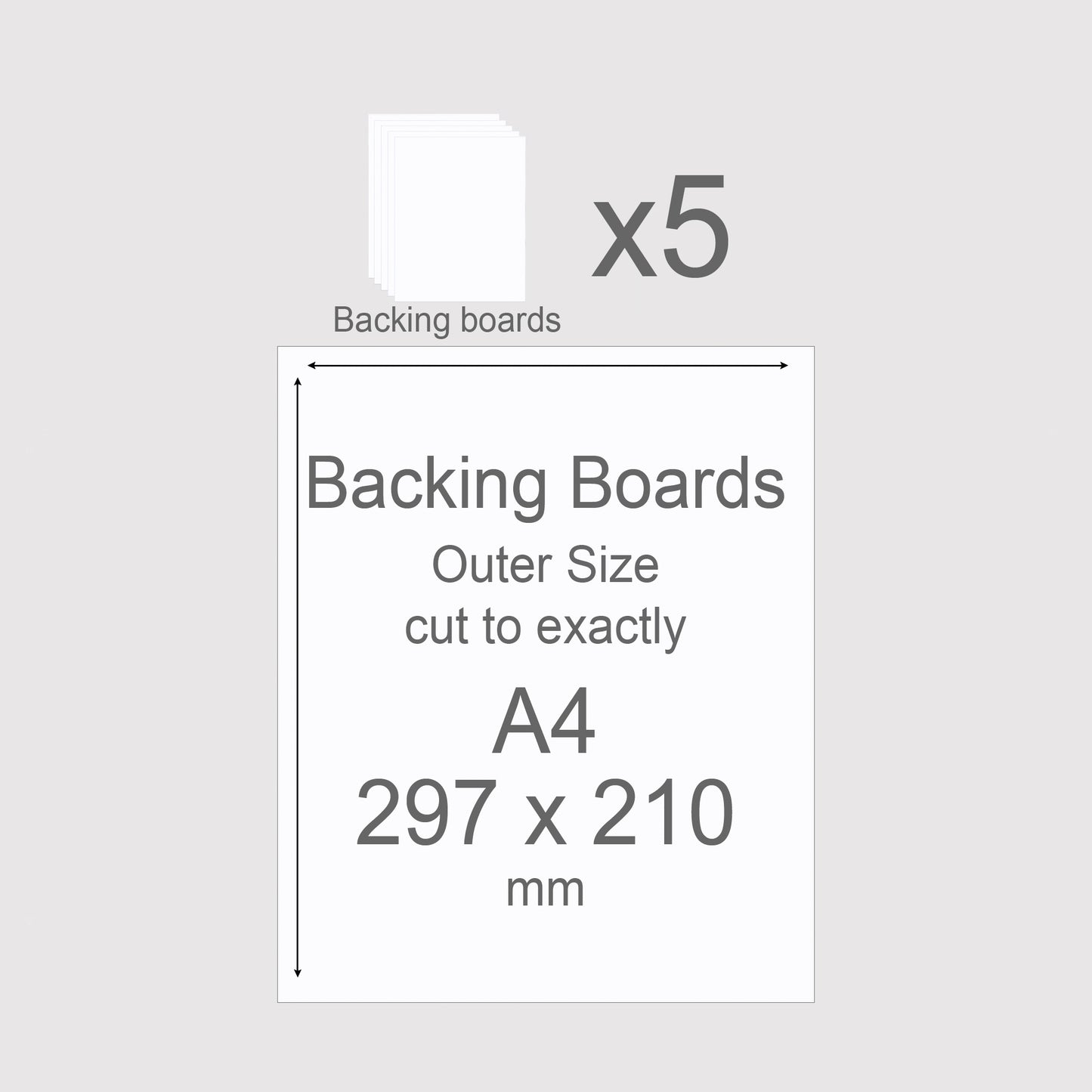 A4, 297 x 210 mm, Mountboard Backs for Picture Mounts